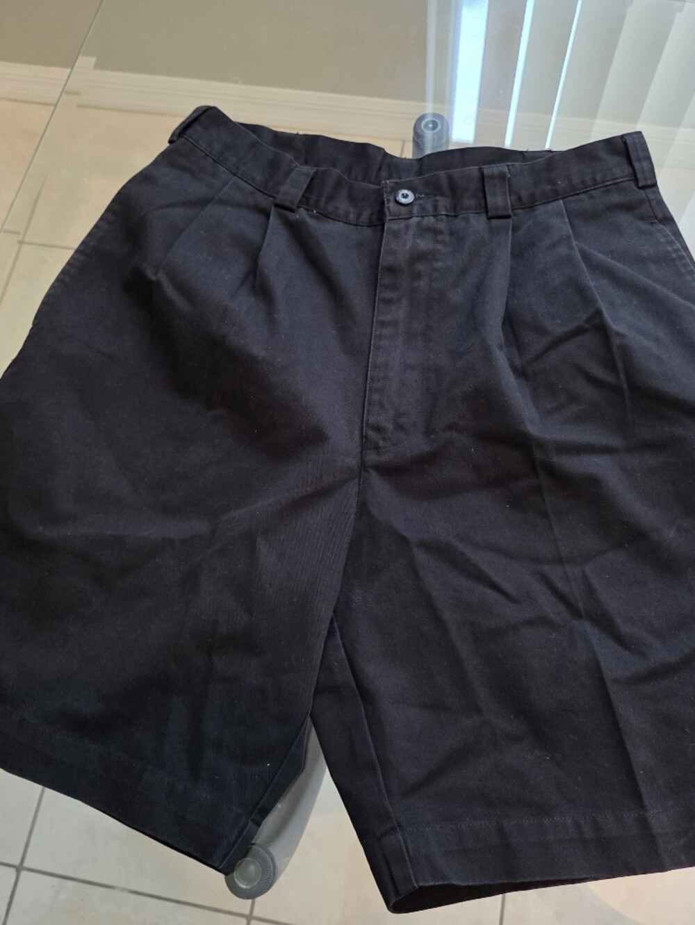 Perry Ellis Black Flat-Front Men's Shorts